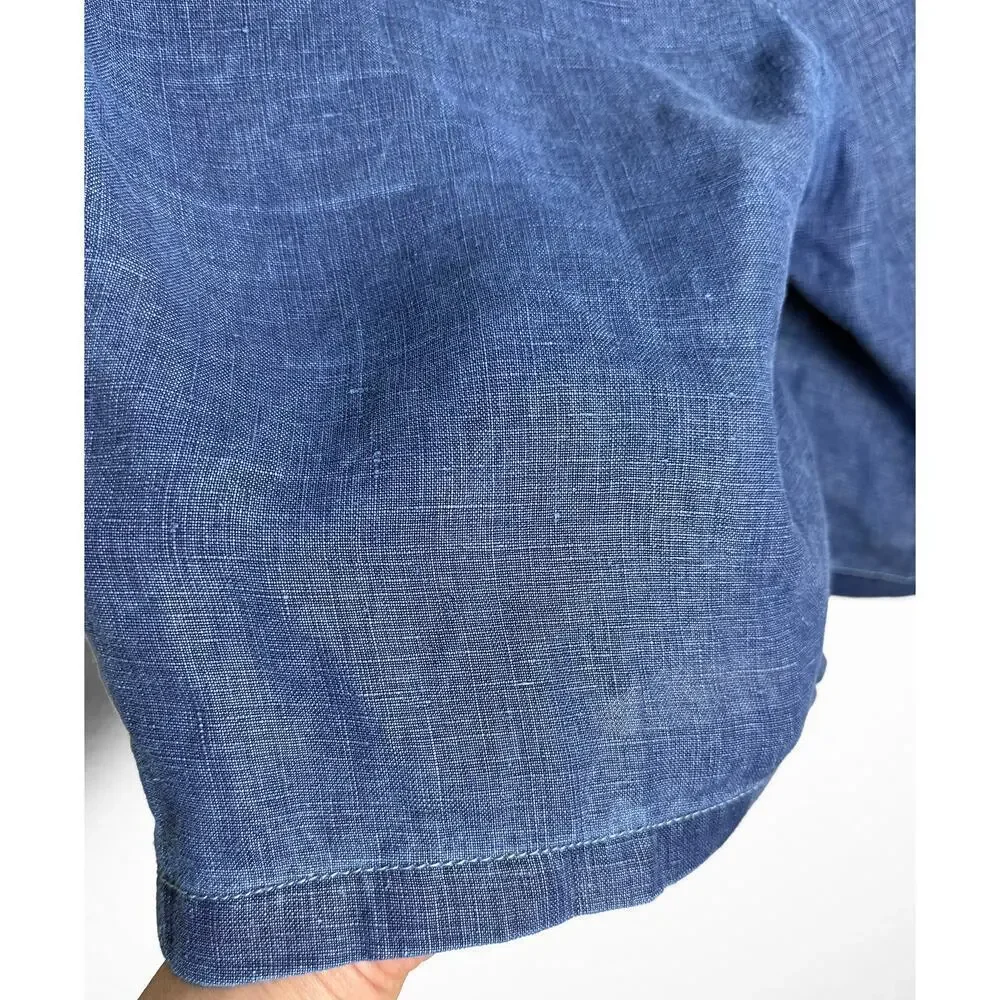 Tommy Bahama Relax Mens Linen Denim Like Cargo Shorts Pockets Lightweight Summer